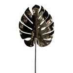 Deko Blatt Philodendron Monstera Deliciosa TIGRIN, metallic-antik-silber, 75cm