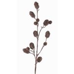 Kunst Tannenzweig TEGMEN mit Tannenzapfen, dunkelbraun, 100cm