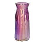 Blumenvase RUBIE aus Glas, violett-irisierend-klar, 24cm, Ø11cm