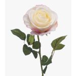 Rose künstlich BRUNETTE, weiß-rosa, 70cm, Ø11cm