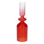 Kerzenhalter ADDELYNE aus Glas, für Stabkerzen, rot-klar, 17,2cm, Ø5cm