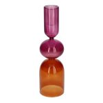Kerzenhalter ADDISSON aus Glas, für Stabkerzen, lila-braun-klar, 28cm, Ø8cm