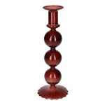 Kerzenhalter CHANANJA aus Glas, für Stabkerzen, braun-klar, 24,8cm, Ø8,8cm