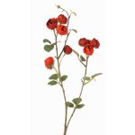 Künstlicher Kohl-Rosen Zweig LORRAINE, Eco Collection, rot-orange, 60cm, Ø3cm