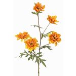 Dekozweig Chrysantheme PRUDENCE, Eco Collection, gelb-orange, 75cm, Ø5-6,5cm