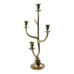 Kerzenleuchter Geweih ALLEANDRO aus Aluminium, für Stabkerzen, gold, 58cm