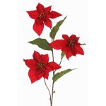 Samt Poinsettia Zweig künstlich TONZI, rot, 80cm, Ø15cm