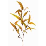 Künstlicher Eukalyptus Zweig EUSEBIOS, gelb-orange, 100cm