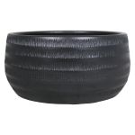 Obstschale Keramik TIAM mit Rillen, schwarz-matt, 14cm, Ø29cm