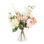 Künstlicher Sommerlicher Blumenstrauß SHAMSI, rosa-weiß, 45cm, Ø60cm