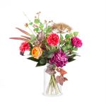 Künstlicher Herbststrauß REJNA, violett-orange, 75cm, Ø55cm