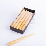 Bienenwachs Stabkerze BABETTE, 6 Stück, natur-gelb, 25cm, Ø2,3cm, 7h - Made in Germany