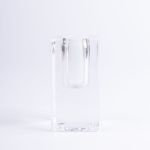 Eckiger Glas Kerzenleuchter SOLUNA für Spitzkerzen, transparent, 4x4x9,8cm