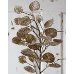 Künstlicher Eukalyptus Zweig CAMILLO mit Glitzer, gold, 45cm