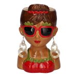 Dekovase Frauenbüste LENEA aus Keramik, bunt, 15x13x23,5cm