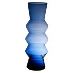 Dekovase ERCELINA aus Glas, recycelt, klar-blau, 36cm, Ø13cm
