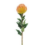 Kunstblume Nadelkissen Protea XIFANG, orange-gelb, 75cm, Ø10cm
