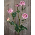 Kunst Chrysantheme RYON, rosa-grün, 70cm, Ø3-5cm