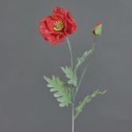 Textilblume Mohnblume LISSIE, rot, 70cm, Ø12cm