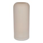 Glasvase ALBURGIS mit Rillen, creme-matt, 20cm, Ø8,7cm