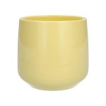 Blumentopf ZIOKA aus Keramik, matt-gelb, 15,8cm, Ø18cm