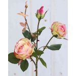 Textil Rose DELILAH, rosa-grün, 55cm, Ø6cm