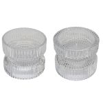 Wendbarer Glas Kerzenständer ARTORIUS für Maxi-Teelichter, Stumpenkerzen, klar, 7,3cm, Ø8,9cm
