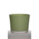 Pflanztopf aus Glas ALENA FROST, grasgrün matt, 12,5cm, Ø14,5cm