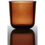 Glas Halter für Teelicht NICK, orange-transparent, 7,5cm, Ø7,5cm