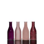Deko-Flaschen aus Glas ANYA, 4 Stück, rosa-pink, 18cm, Ø6cm