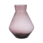 Glas Blumen Vase RAMUNDA, recycelt, violett-klar, 30cm, Ø25cm