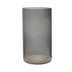 Glasvase Zylinder SANYA EARTH, dunkelgrau-klar, 30cm, Ø16cm