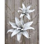 Kunstblumenzweig Lilie Kunststoffschaum MADEA, grau, 105cm, Ø20-30cm