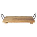 Tablett aus Holz im Retro Style DIYAR mit Henkel, braun, 40x20x3cm