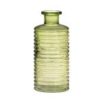 Glas Flasche STUART mit Rillen, grün-klar, 31cm, Ø14,5cm