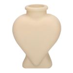 Glas Dekoflasche BELEZA in Herzform, mit Fuß, sand-matt, 8,5x5,5x11,2cm