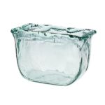 Glas Schale GLAUCIA, recycelt, blau-klar, 20x12x14cm