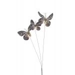 Künstliche Schmetterlinge TARANEH, Steckstab, grau-rot, 60cm