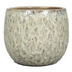 Blumentopf aus Keramik NOREEN, gesprenkelt, creme-braun, 10,2cm, Ø11,5cm