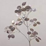 Kunst Lunaria Zweig ADONISA mit Glitzer, champagner-silber, 65cm