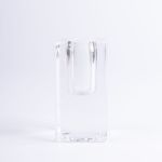 Eckiger Glas Kerzenleuchter SOLUNA für Spitzkerzen, transparent, 4x4x8cm