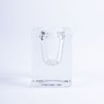 Eckiger Glas Kerzenleuchter SOLUNA für Spitzkerzen, transparent, 4x4x6cm