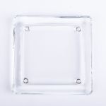 Eckiger Kerzenteller VINCENTIA aus Glas, klar, 13,6x13,6cm