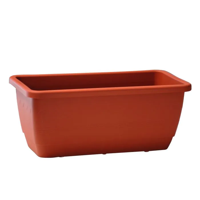 Blumenkasten URMINA aus Kunststoff, mit Lchern, terracotta, 79,5x19x16,5cm