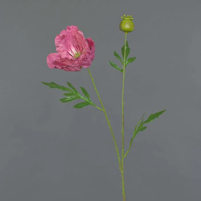 Deko Mohnblume EDESSA, dunkelrosa, 80cm, Ø11cm