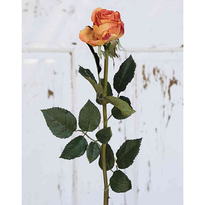 Knstliche Rose PAMELA, rot-gelb, 65cm, 5cm
