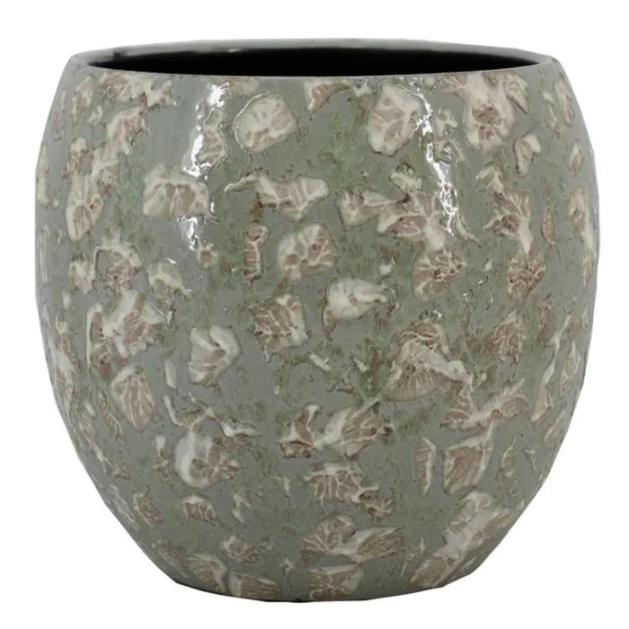 Keramiktopf ALURAN, gesprenkelt, mint, 24cm, Ø24cm