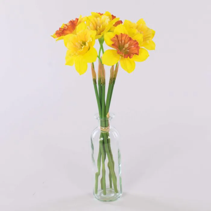 Narzissen Strauß künstlich LELA, gelb-orange, 35cm, Ø20cm