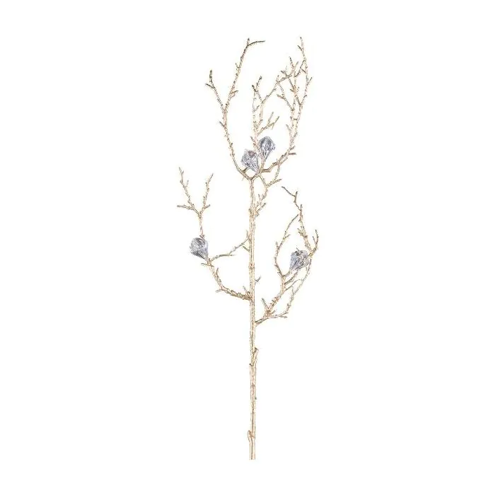 Deko Haselnusszweig Zweig VIGROX mit Diamanten, gold, 60cm