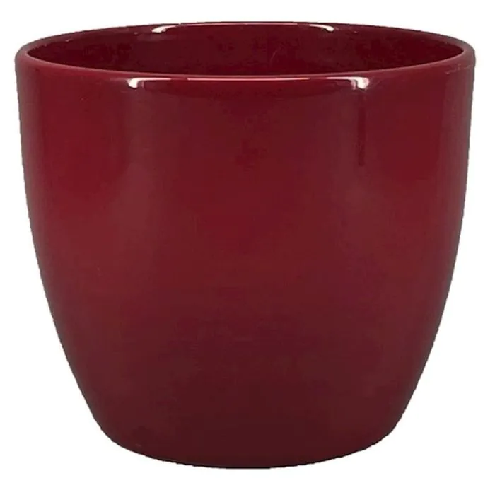 Keramik Übertopf groß TEHERAN BASAR, weinrot, 27cm, Ø32cm